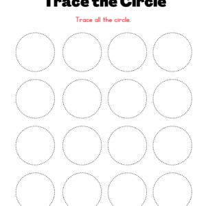Black Illustrative Tracing Circles Worksheet-kidsgohub.com- Free Circle Tracing Worksheet for Kids-kidsgohub.com-