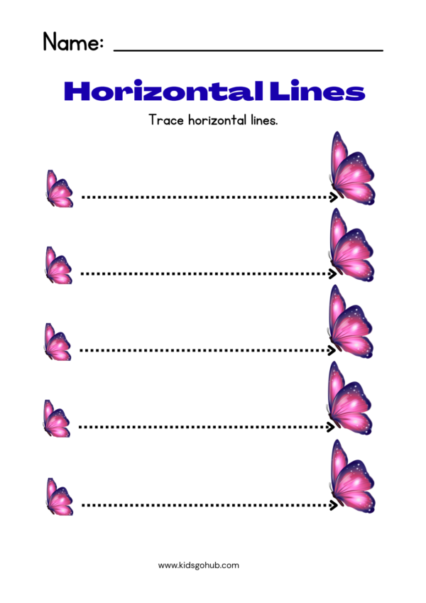 Blue Illustrative Horizontal Line Tracing Worksheet Sleeping Lines Worksheet