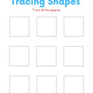 Blue Illustrative Trace the Square Worksheet-kidsgohub.com- Blue Illustrative Trace the Square Worksheet-kidsgohub.com-