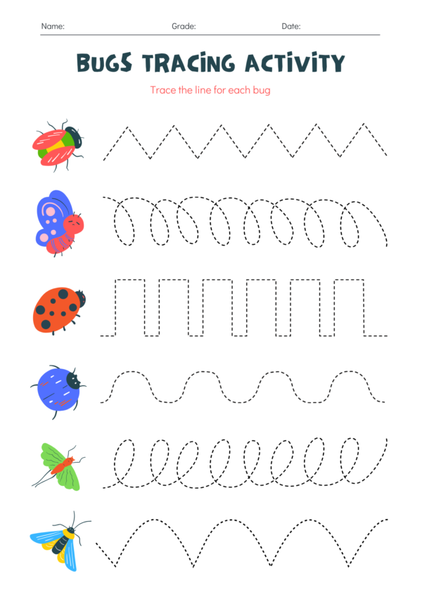 Bugs Tracing Worksheet free bugs tracing worksheet-kidsgohub.com-