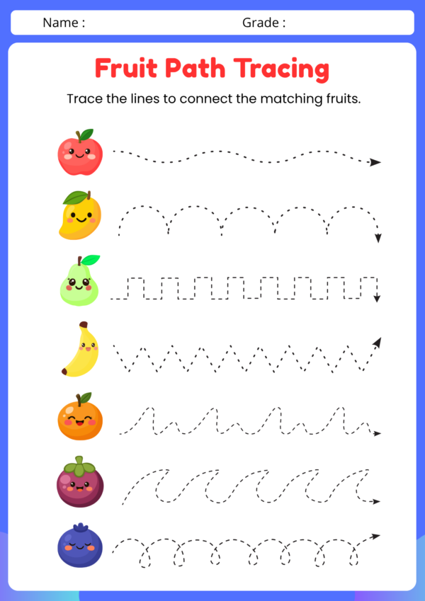 Free Fruit Path Tracing Worksheet for Kids – Printable Pre-Writing Activity-kidsgohub.com- Free-Fruit-Path-Tracing-Worksheet-for-Kids-–-Printable-Pre-Writing-Activity-kidsgohub.com-