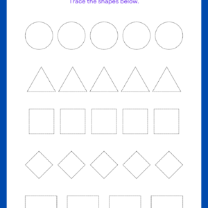 Free Shapes Tracing Worksheet for Kids – Printable Shape Practice-kidsgohub.com- Free Shapes Tracing Worksheet for Kids – Printable Shape Practice