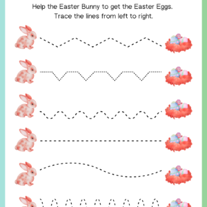 Green-White Simple Style Easter Tracing Worksheet Tracing Lines Worksheets for Kids1-kidsgohub.com-