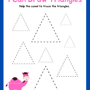 I Can Draw Triangles Worksheet-kidsgohub.com- Free Triangle Tracing Worksheet for Kids – Printable Shape Practice