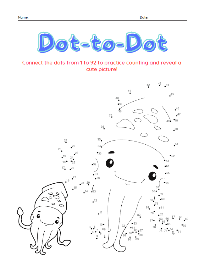 Free Dot to Dot Worksheets for Kids – Printable Counting & Coloring Activities-kidsgohub.com-