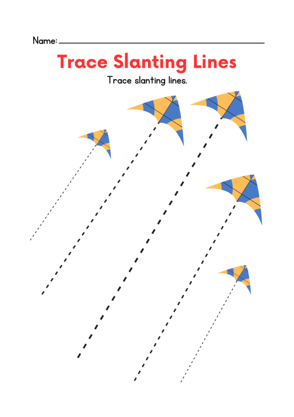 Slanting Line Tracing Worksheet Slanting Lines Tracing Worksheets for Kids-kidsgohub.com