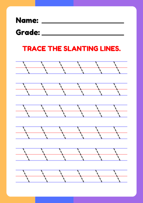 dsdsdsd - Copy Slanting Lines Tracing Worksheets for Kids | Preschool Pre-Writing Practice