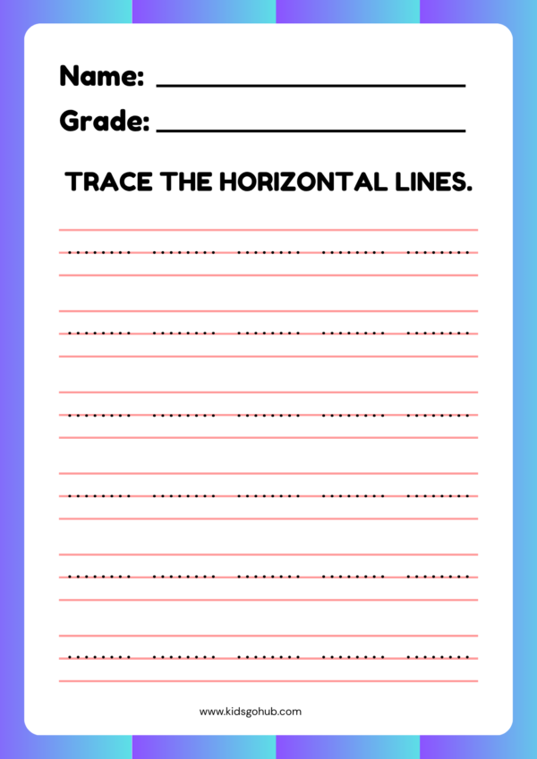 sdfsdfsdfs Sleeping Lines Worksheets for Kids | Horizontal Line Tracing Printable